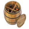 Vintiquewise Wine Barrel 4 Sectional Crate With Removable Head Lid QI003766